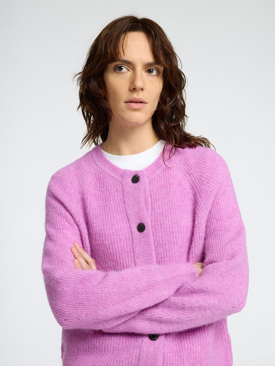 Lulu Strikket Cardigan - Rosa/ First Bloom